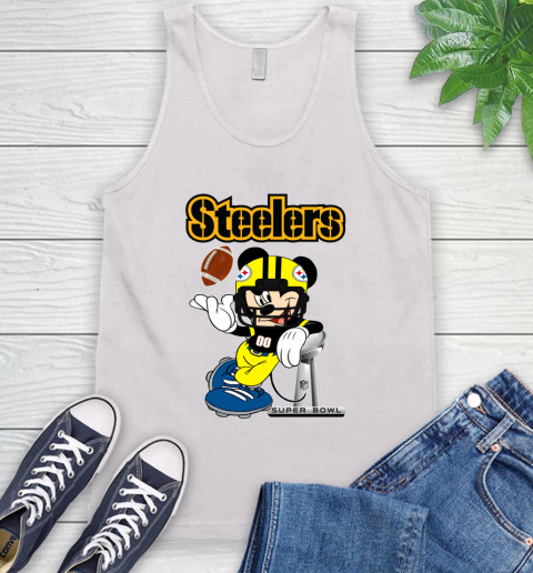 NFL Pittsburgh Steelers Mickey Mouse Disney Super Bowl Football T Shirt Tank Top