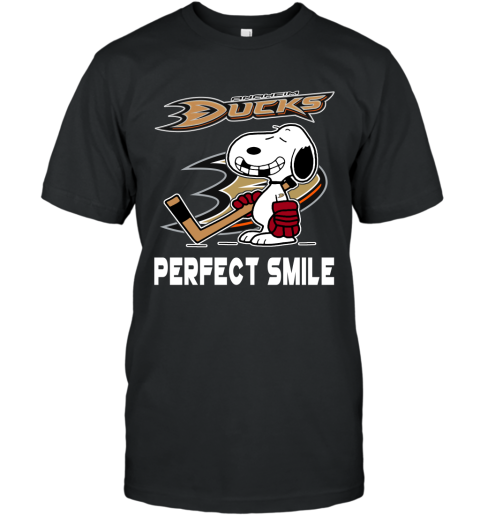 NHL Anaheim Ducks Snoopy Perfect Smile The Peanuts Movie Hockey T Shirt