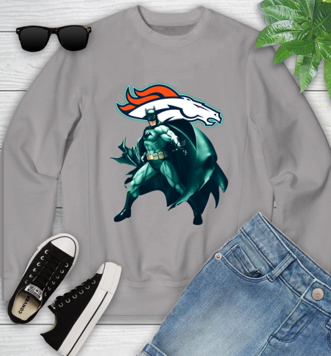 NFL Batman Football Sports Denver Broncos Youth Sweatshirt 4