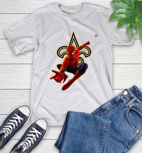 NFL Spider Man Avengers Endgame Football New Orleans Saints T-Shirt 12