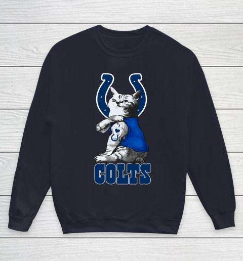 NFL Football My Cat Loves Indianapolis Colts Youth Sweatshirt 2