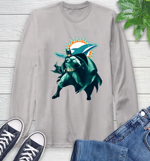 NFL Batman Football Sports Miami Dolphins Long Sleeve T-Shirt 12