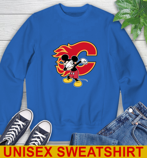 Calgary Flames NHL Hockey Dabbing Mickey Disney Sports Sweatshirt 9