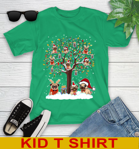Pug dog pet lover light christmas tree shirt 103