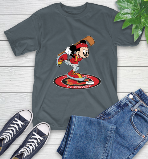 NHL Hockey Calgary Flames Cheerful Mickey Disney Shirt T-Shirt 7