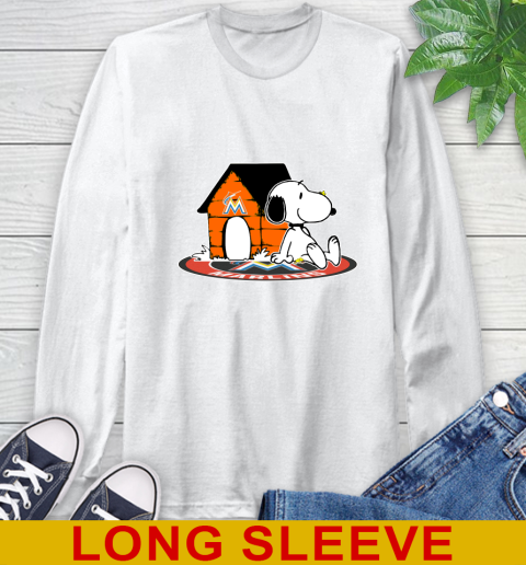 MLB Baseball Miami Marlins Snoopy The Peanuts Movie Shirt Long Sleeve T-Shirt