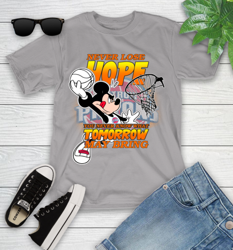 Detroit Pistons NBA Basketball Mickey Disney Never Lose Hope Youth T-Shirt 4