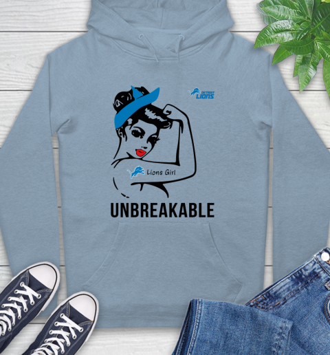 NFL Detroit Lions Girl Unbreakable Football Sports Hoodie 6