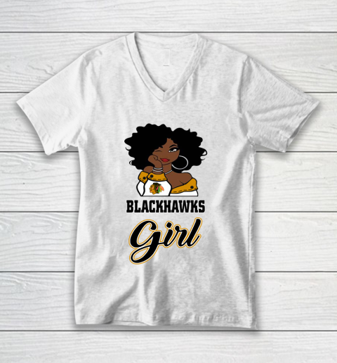 Chicago Blackhawks Girl NHL V-Neck T-Shirt 2