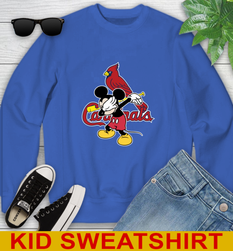 St.Louis Cardinals MLB Baseball Dabbing Mickey Disney Sports Youth Sweatshirt 7