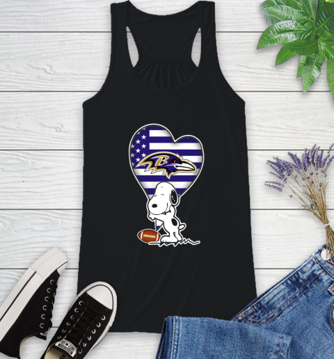 Baltimore Ravens NFL Football The Peanuts Movie Adorable Snoopy Racerback Tank 3 Baltimore Ravens NFL Football The Peanuts Movie Adorable Snoopy Racerback Tank - Image 3