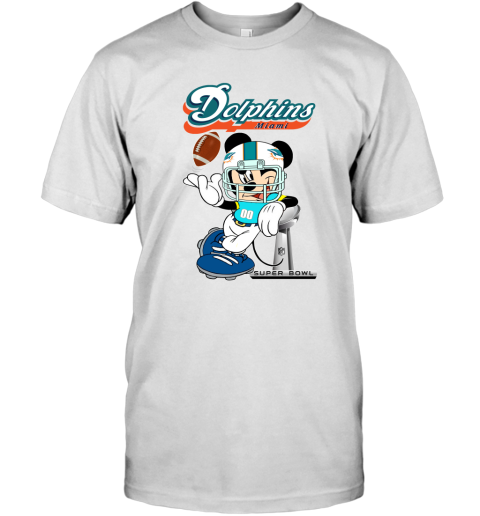 NFL Miami Dolphins Mickey Mouse Disney Super Bowl Football T Shirt