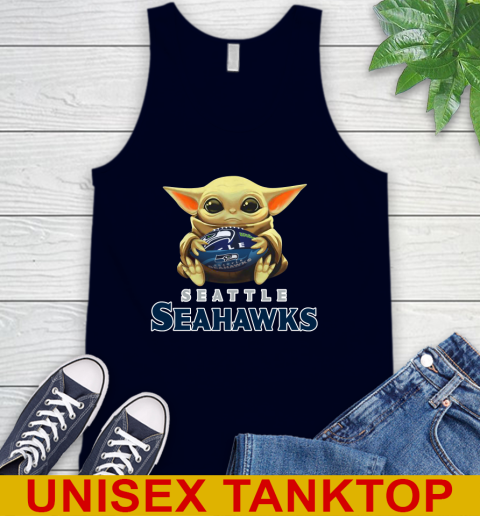 NFL Football Seattle Seahawks Baby Yoda Star Wars Shirt Tank Top 3