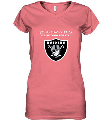 0ykm oakland raiders friends i39 ll be there for you women v neck t shirt 39 front coral