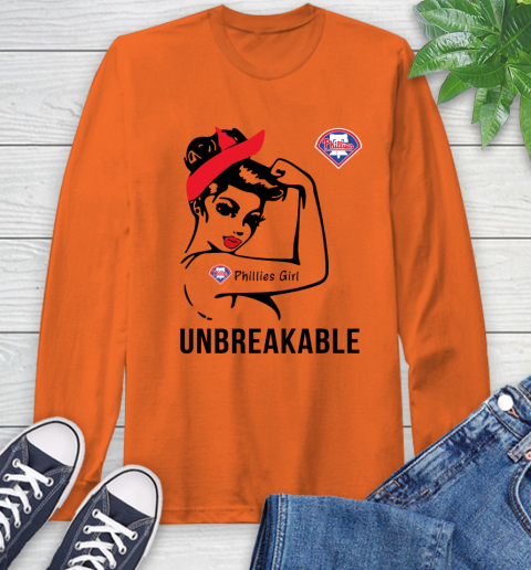 MLB Philadelphia Phillies Girl Unbreakable Baseball Sports Long Sleeve T-Shirt 3