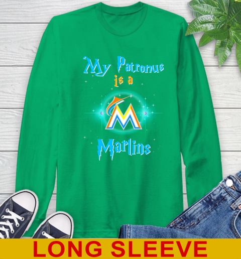MLB Baseball Harry Potter My Patronus Is A Miami Marlins Long Sleeve T-Shirt 8