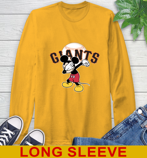 San Francisco Giants MLB Baseball Dabbing Mickey Disney Sports Long Sleeve T-Shirt 3