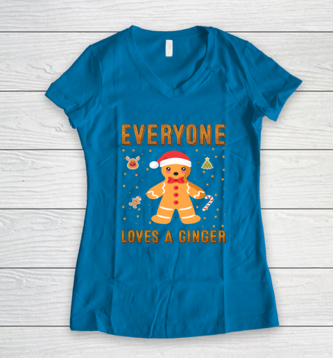 Everyone Loves A Ginger Funny Christmas Women's V-Neck T-Shirt 5