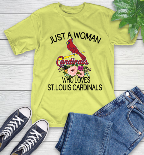 MLB Just A Woman Who Loves St.Louis Cardinals Baseball Sports T-Shirt 8