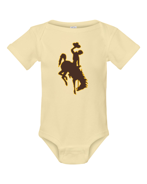 Wyoming Cowboys Infant Bodysuit 79ll wyoming cowboys infant rib bodysuit 4400 105 front banana
