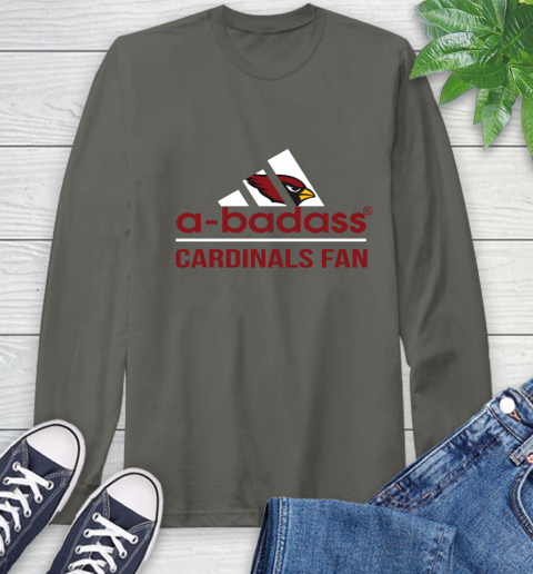 NFL A Badass Arizona Cardinals Fan Adidas Football Sports Long Sleeve T-Shirt 9