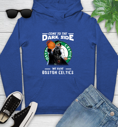 NBA Come To The Dark Side We Have Boston Celtics Star Wars Darth Vader Basketball Youth Hoodie 11