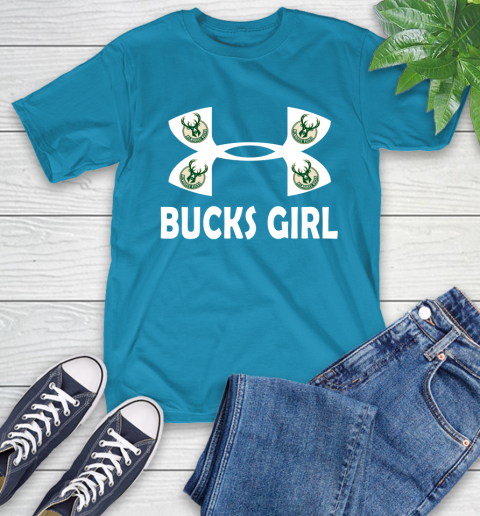 NBA Milwaukee Bucks Girl Under Armour Basketball Sports T-Shirt 9