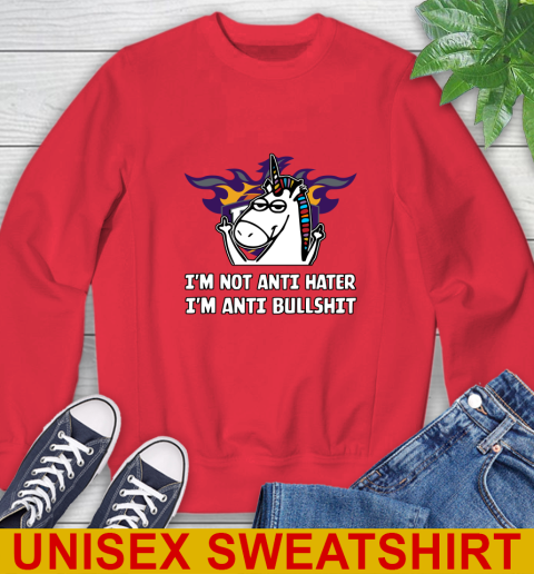 Phoenix Suns NBA Basketball Unicorn I'm Not Anti Hater I'm Anti Bullshit Sweatshirt 10