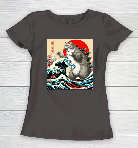 Catzilla Cat Japanese Art Funny Cat Women's T-Shirt 5