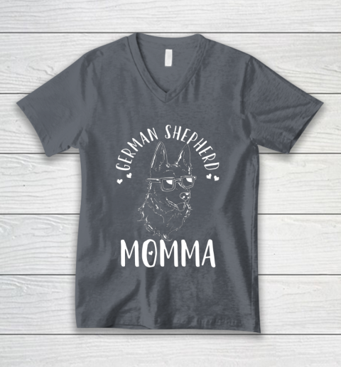 Dog Mom Shirt German Shepherd Momma Dog Mom Mama Gift V-Neck T-Shirt 4