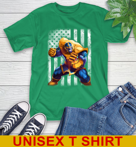 NFL Football Detroit Lions Thanos Marvel American Flag Shirt T-Shirt 7