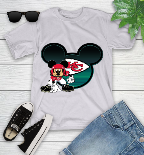 NFL Kansas City Chiefs Mickey Mouse Disney Football T Shirt Youth T-Shirt 4