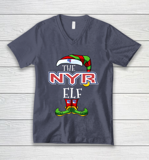 New York Rangers Christmas ELF Funny NHL V-Neck T-Shirt 7