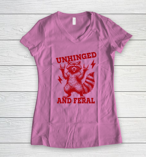 Unhinged And Feral Raccoon Women's V-Neck T-Shirt 6