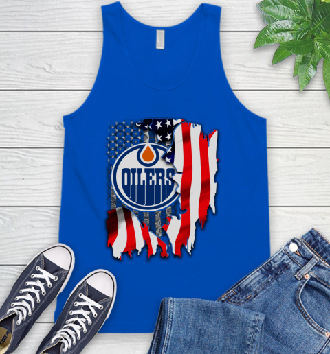 Edmonton Oilers NHL Hockey American Flag Tank Top 4
