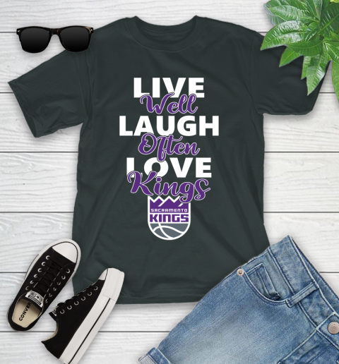NBA Basketball Sacramento Kings Live Well Laugh Often Love Shirt Youth T-Shirt 5