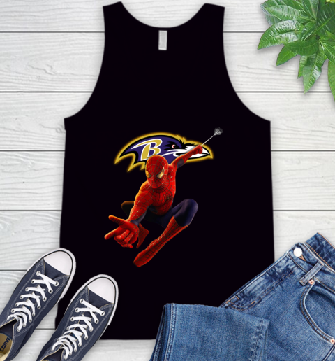 NFL Spider Man Avengers Endgame Football Baltimore Ravens Tank Top 2