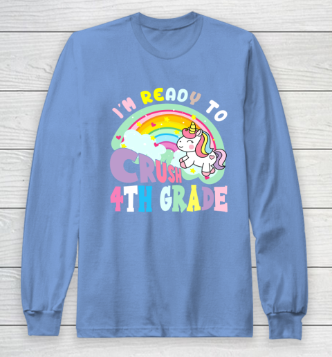 Back to school shirt ready to crush 4th grade unicorn Long Sleeve T-Shirt 8