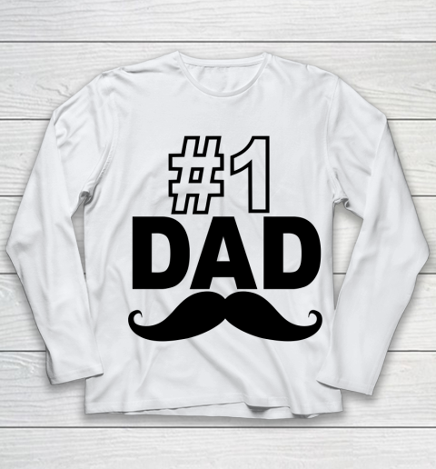 #1 Dad Funny Father's Day Youth Long Sleeve