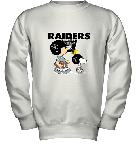 Oakland Raiders Let's Play Football Together Snoopy NFL Youth Sweatshirt