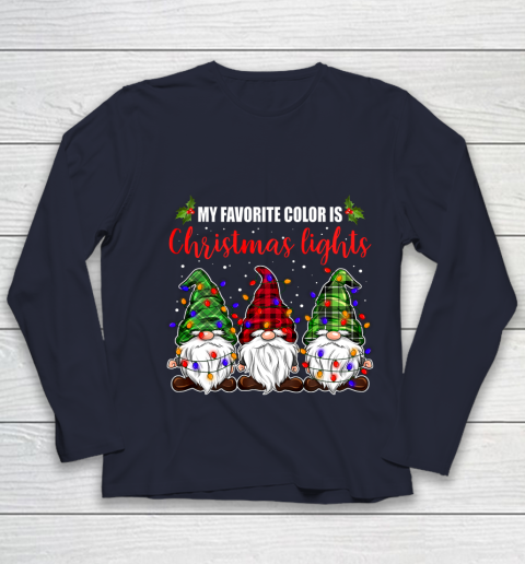 My Favorite Color Is Christmas Light Gnome Merry Christmas Youth Long Sleeve 2