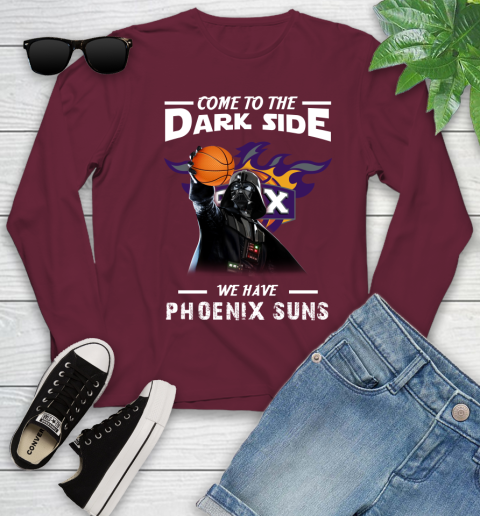 NBA Come To The Dark Side We Have Phoenix Suns Star Wars Darth Vader Basketball Youth Long Sleeve 6