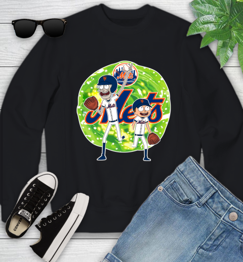 MLB New York Mets Rick And Morty Baseball Sports Youth Sweatshirt 2