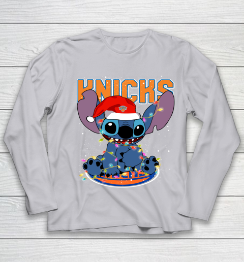 New York Knicks NBA noel stitch Basketball Christmas Youth Long Sleeve 3