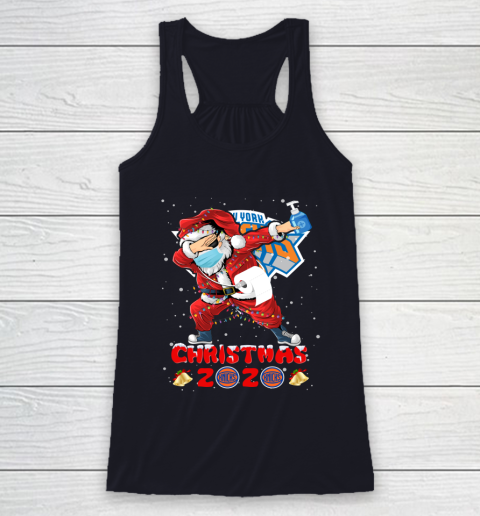 New York Knicks Funny Santa Claus Dabbing Christmas 2020 NBA Racerback Tank 7