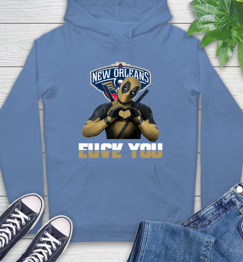 NBA New Orleans Pelicans Deadpool Love You Fuck You Basketball Sports Hoodie 11
