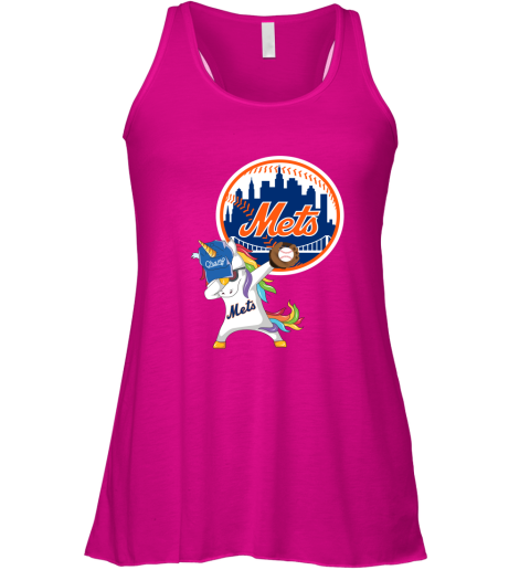 Hip Hop Dabbing Unicorn Flippin Love New York Mets Racerback Tank