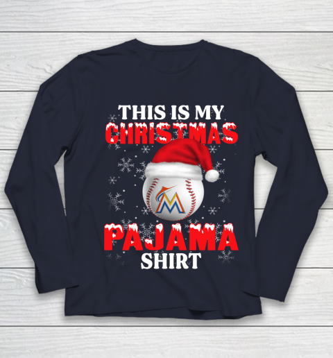 Miami Marlins This Is My Christmas Pajama Shirt MLB Youth Long Sleeve 2