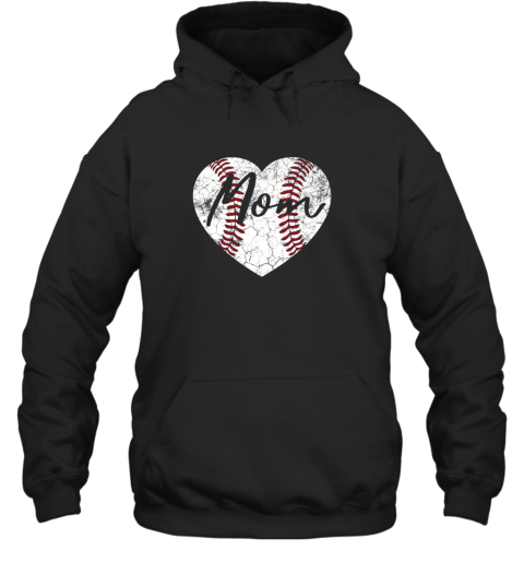 Baseball Softball Heart Mom Shirt Mother's Day Gift Hoodie