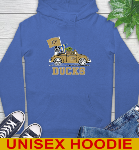 NHL Hockey Anaheim Ducks Darth Vader Baby Yoda Driving Star Wars Shirt Hoodie 9
